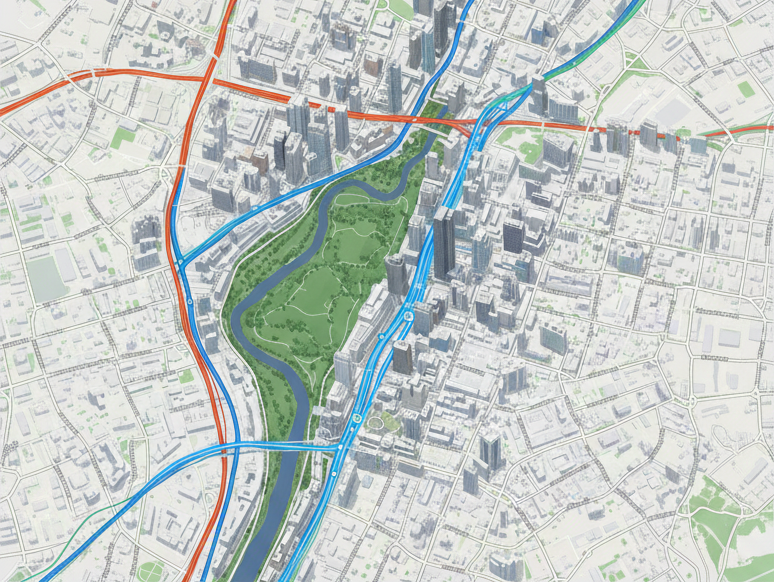 Map showing business location